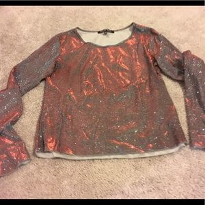 Sweet Rain Iridescent Long Sleeve Shirt